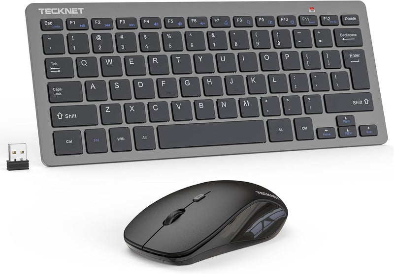 TECKNET Wireless Keyboard and Mouse Combo, Mini Cordless Computer Keyboard and Mouse Set 2.4GHz, Silent Adjustable 1600 DPI, Quiet Click, Lag-Free for Computer, Laptop, PC, Windows, Mac, Chrome OS(GS) - Image 1